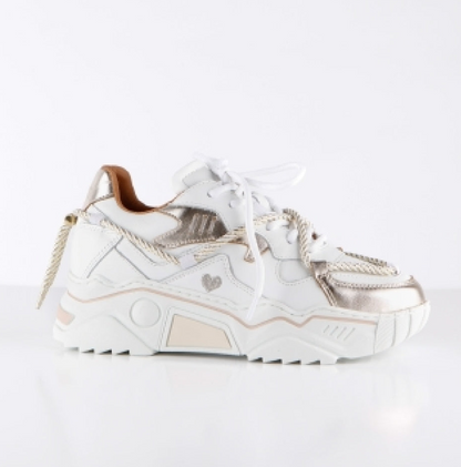 DWRS Label sneakers Jupiter heart - Wit / Champagne
