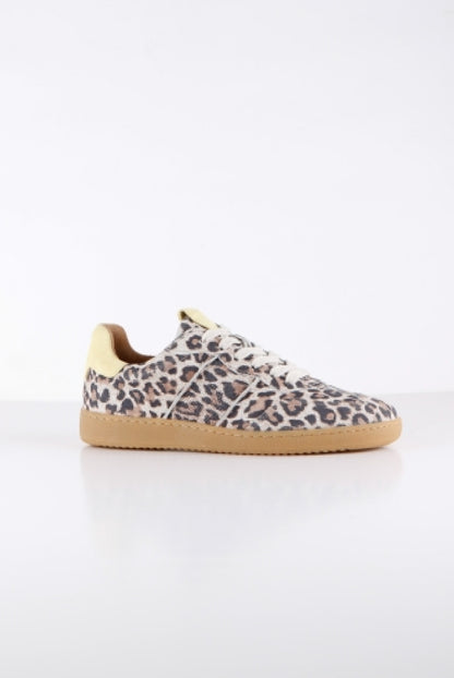 DWRS Label sneakers Poona Leopard - Zand / Botergeel