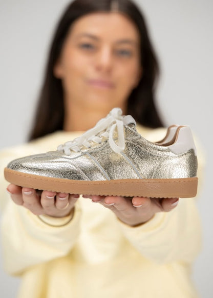 DWRS Poona sneakers Crackled - Champagne / Roomwit