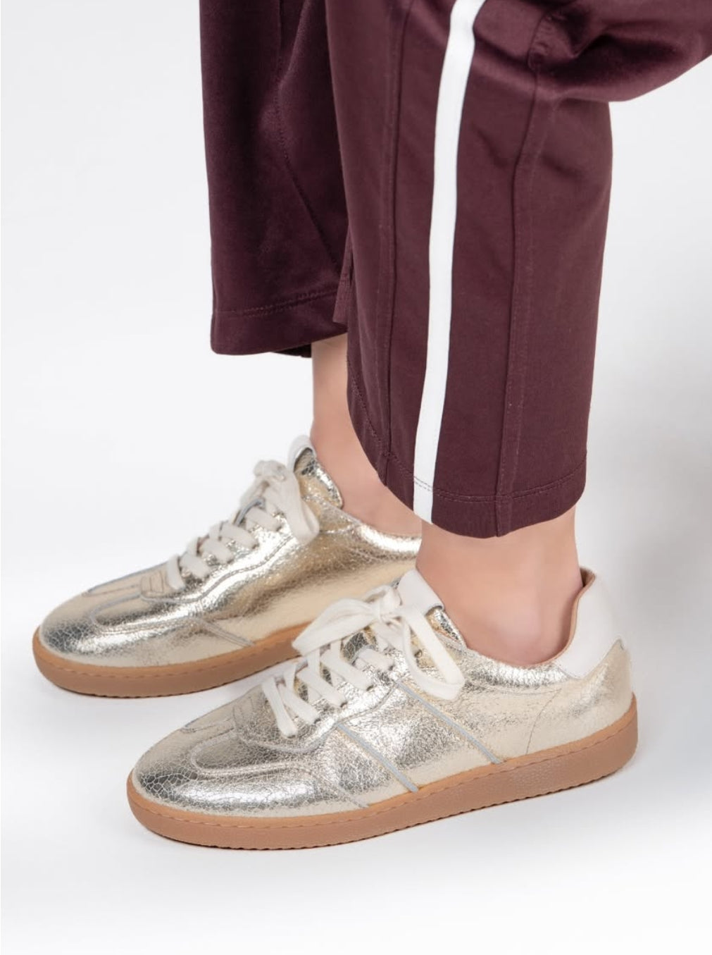 DWRS Poona sneakers Crackled - Champagne / Roomwit