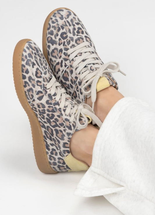 DWRS Label sneakers Poona Leopard - Zand / Botergeel
