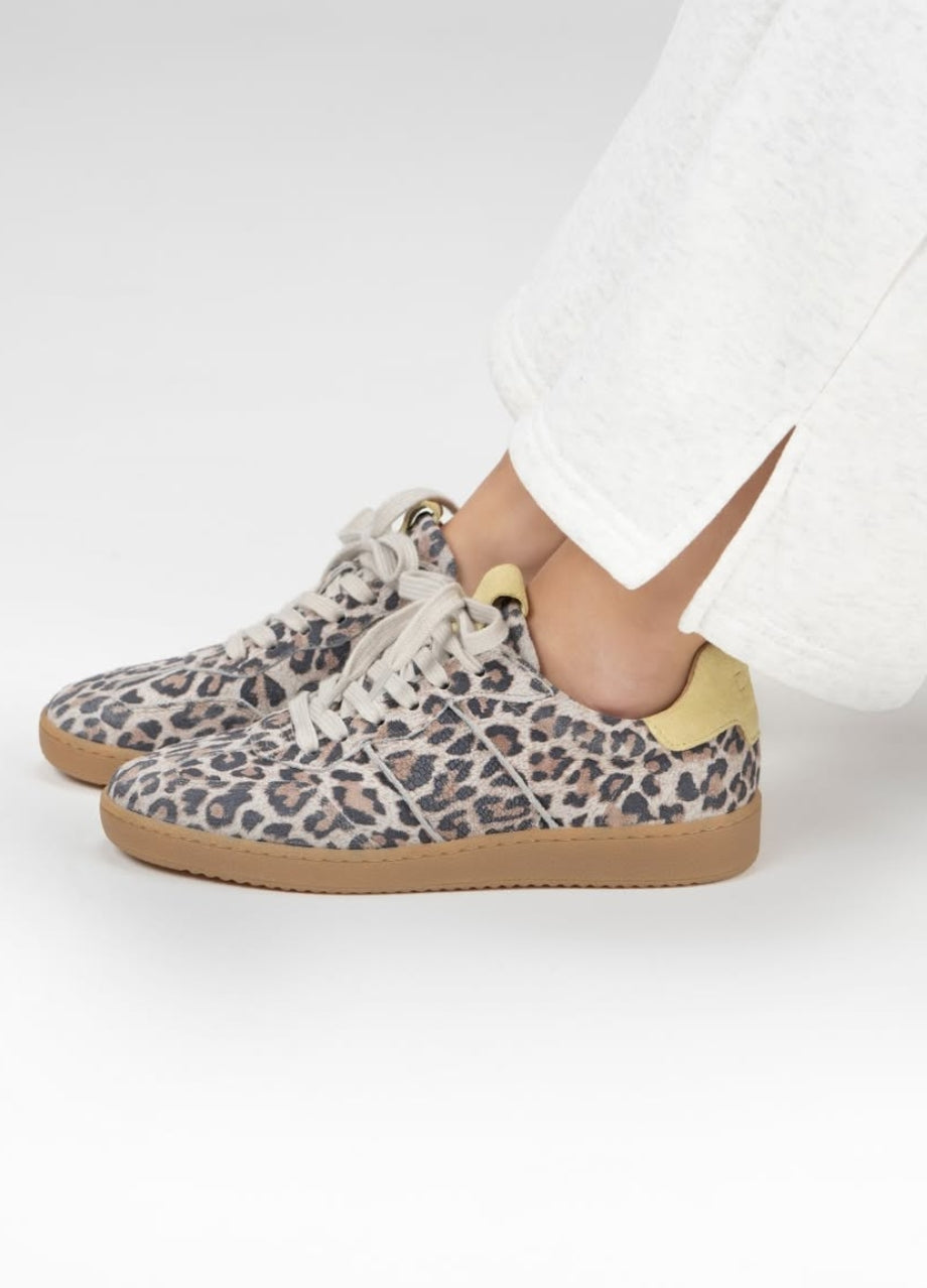 DWRS Label sneakers Poona Leopard - Zand / Botergeel