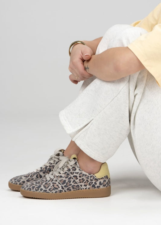 DWRS Label sneakers Poona Leopard - Zand / Botergeel