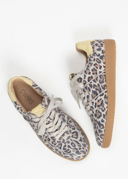 DWRS Label sneakers Poona Leopard - Zand / Botergeel
