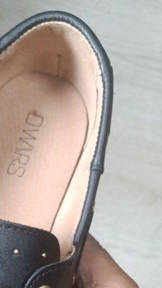 DWRS Label leren mocassin; Latty small studs - Black