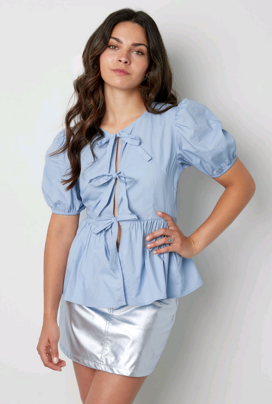 Dames festival/ peplum top met strik