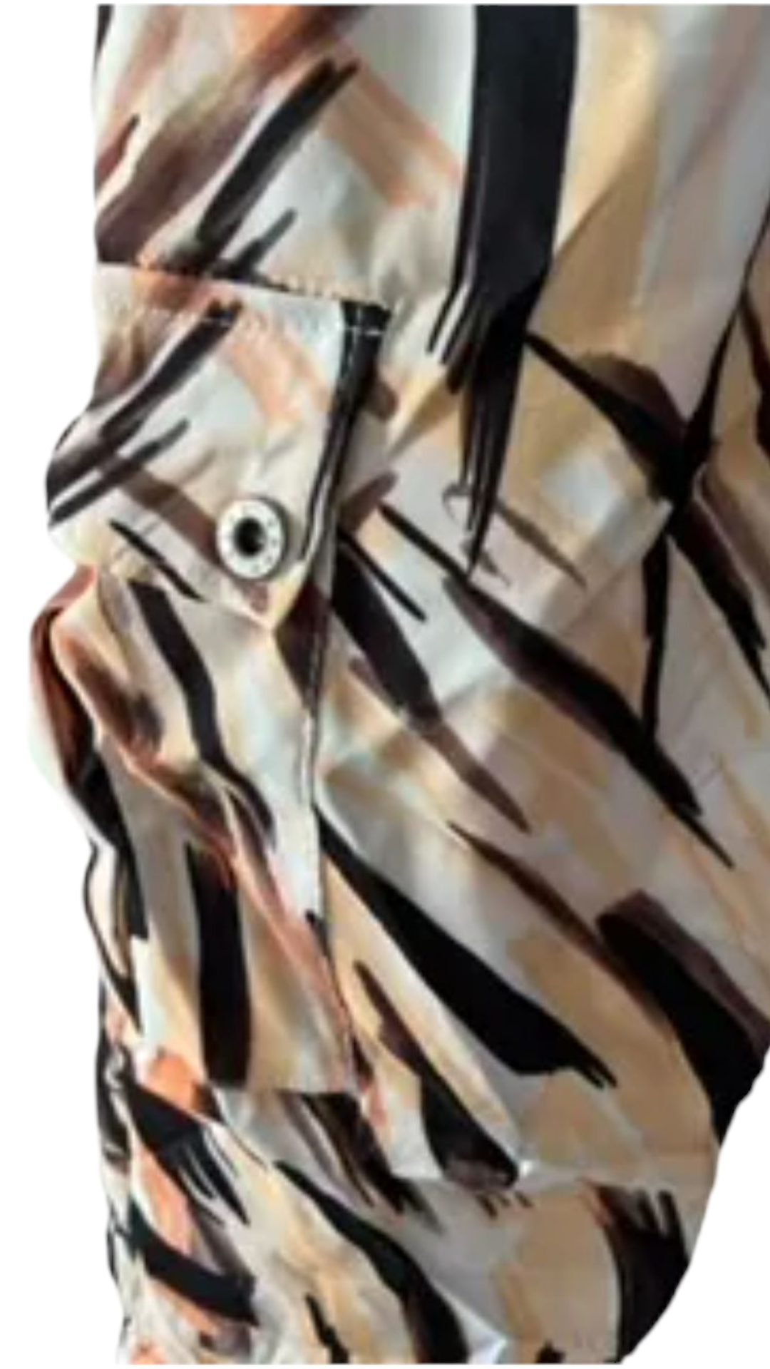 Stretch broek dames met print - Beige | End of Summer collectie