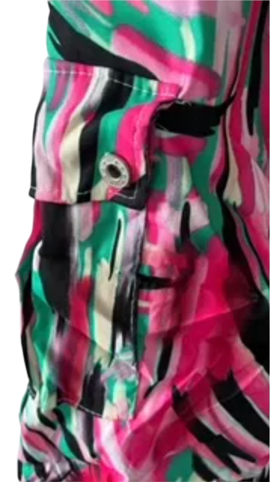 Stretch broek dames met print - Fuchsia roze | End of Summer collectie