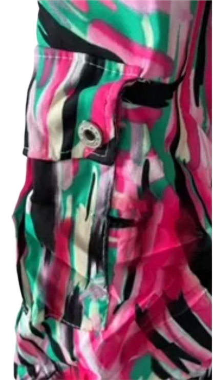 Stretch broek dames met print - Fuchsia roze | End of Summer collectie