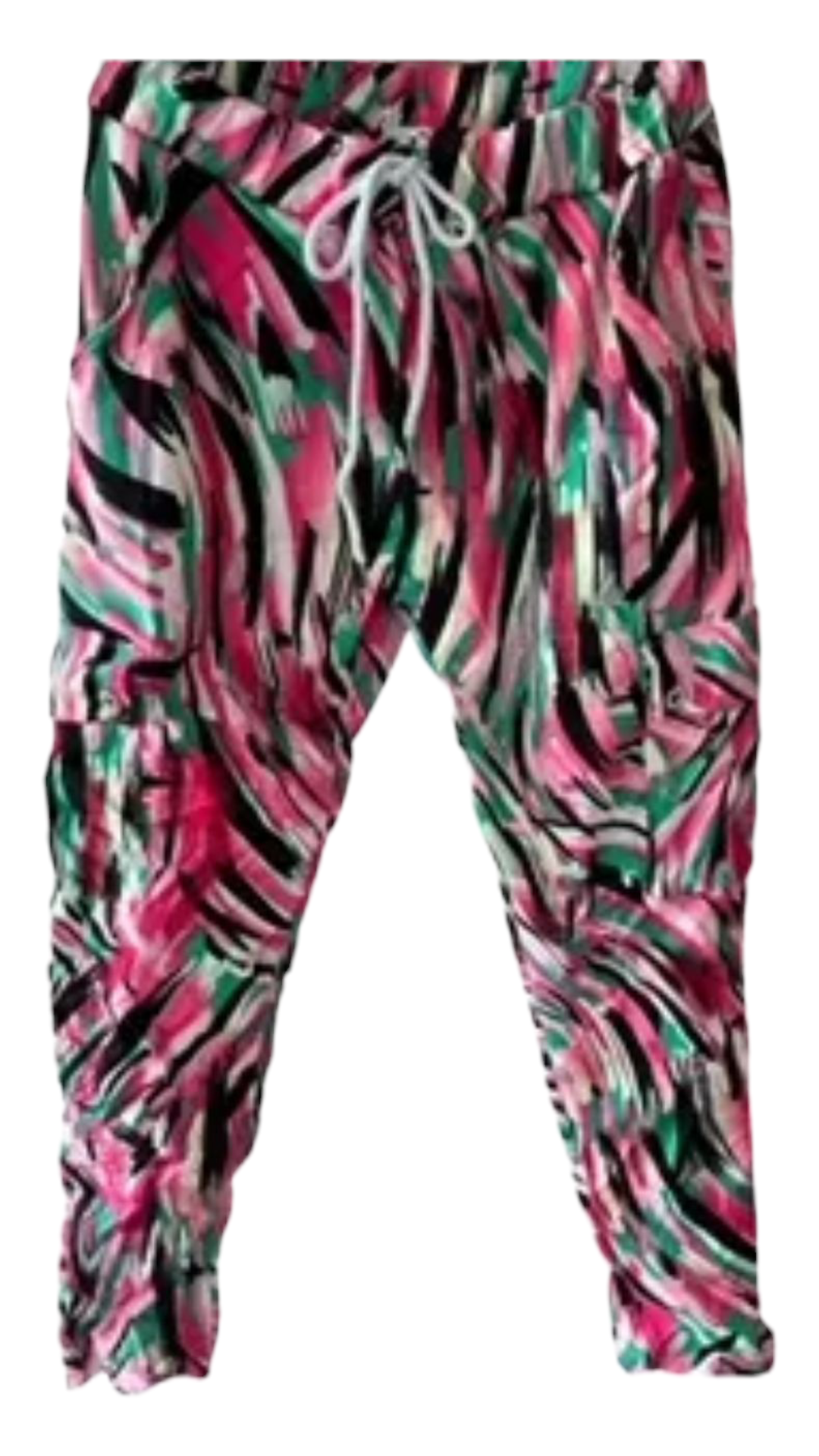 Stretch broek dames met print - Fuchsia roze | End of Summer collectie