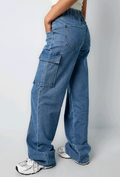 Gimme: Cargo jeans dames met aantrek koord; Confidence | Fall4me collectie