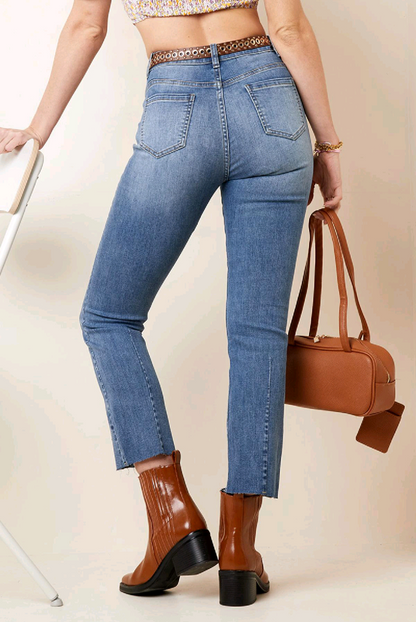 Cropped stretch Jeans dames high waist - zomer