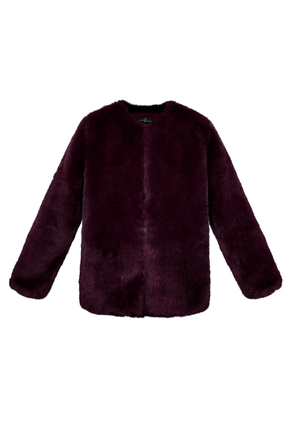 Faux fur jas dames - Bordeaux | Fall4Me collectie