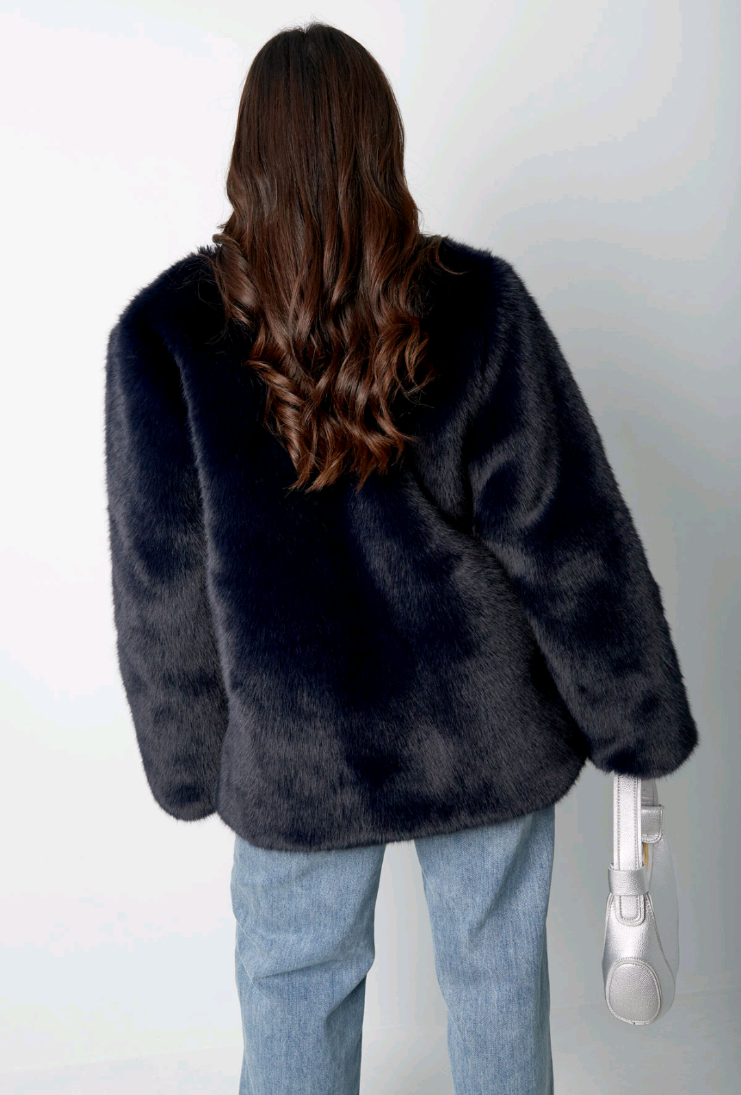 Faux fur jas dames - Blauw (Navy)| Fall4Me collectie