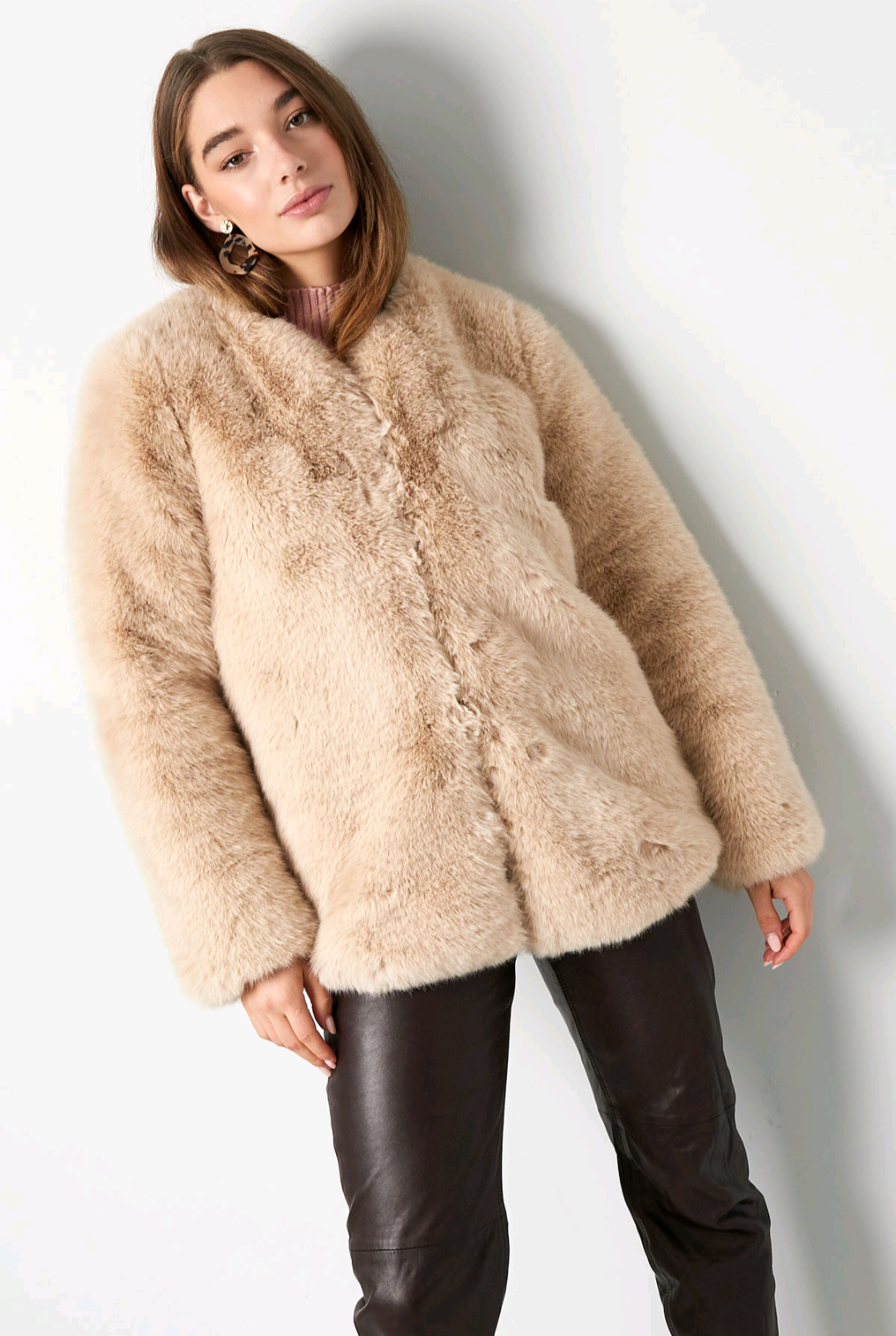 Faux fur jas dames - Beige | Fall4Me collectie