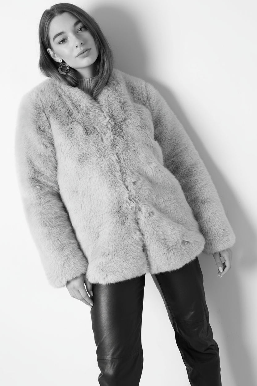 Faux fur jas dames - Blauw (Navy)| Fall4Me collectie