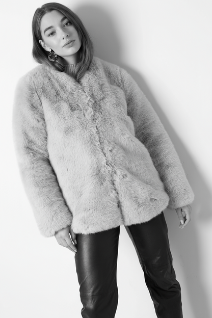 Faux fur jas dames - Blauw (Navy)| Fall4Me collectie