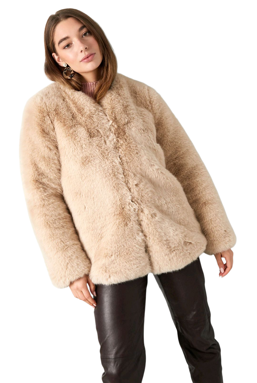 Faux fur jas dames - Beige | Fall4Me collectie