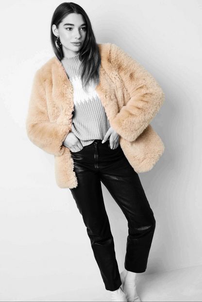 Faux fur jas dames - Beige | Fall4Me collectie
