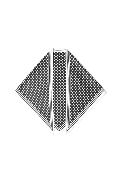 Driehoek sjaal/ grote neksjaal dames polka dots - Zwart/ Wit