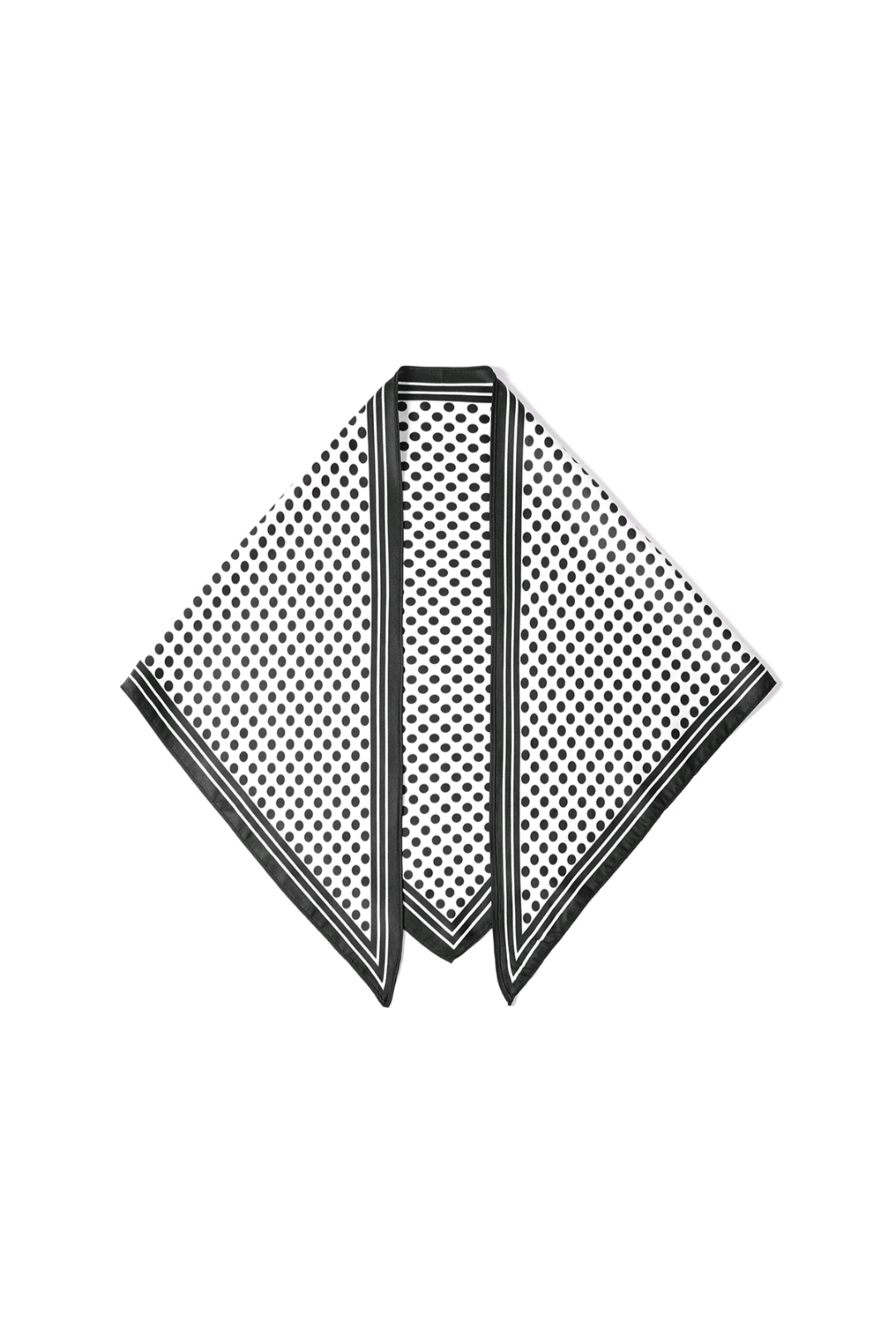 Driehoek sjaal/ grote neksjaal dames polka dots - Wit/ Zwart