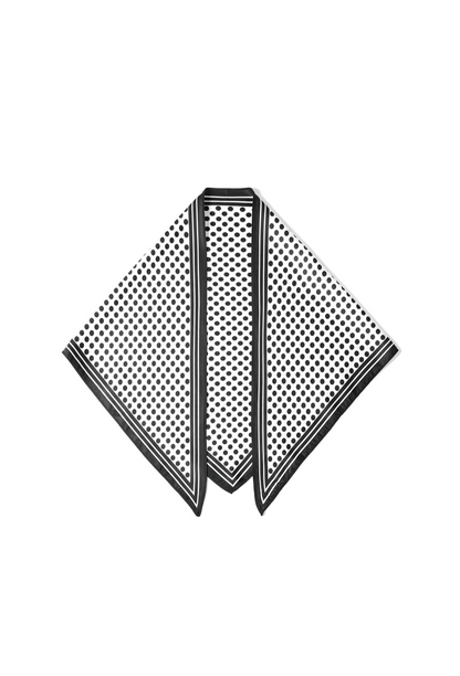 Driehoek sjaal/ grote neksjaal dames polka dots - Wit/ Zwart