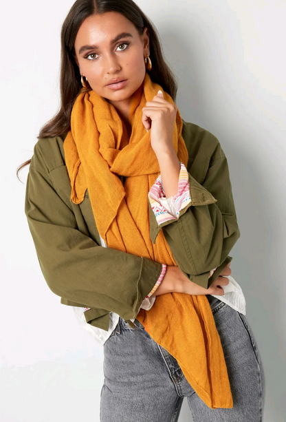 Herfst sjaal dames/ Winter sjaal effen kleur - Olijfgroen | Fall4me collectie