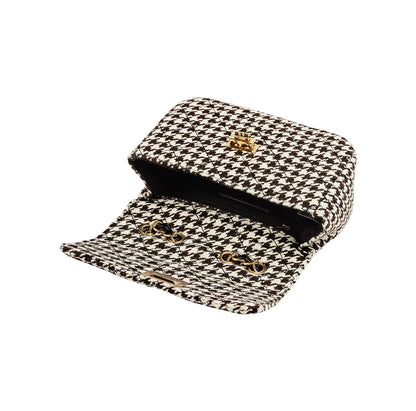 Pied de Poule dames tas - Zwart/ Beige