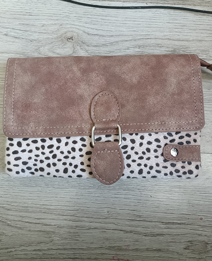 Kleine dames cheeta schoudertas/ crossbody - Beige/ Camel | Festival Ready collectie