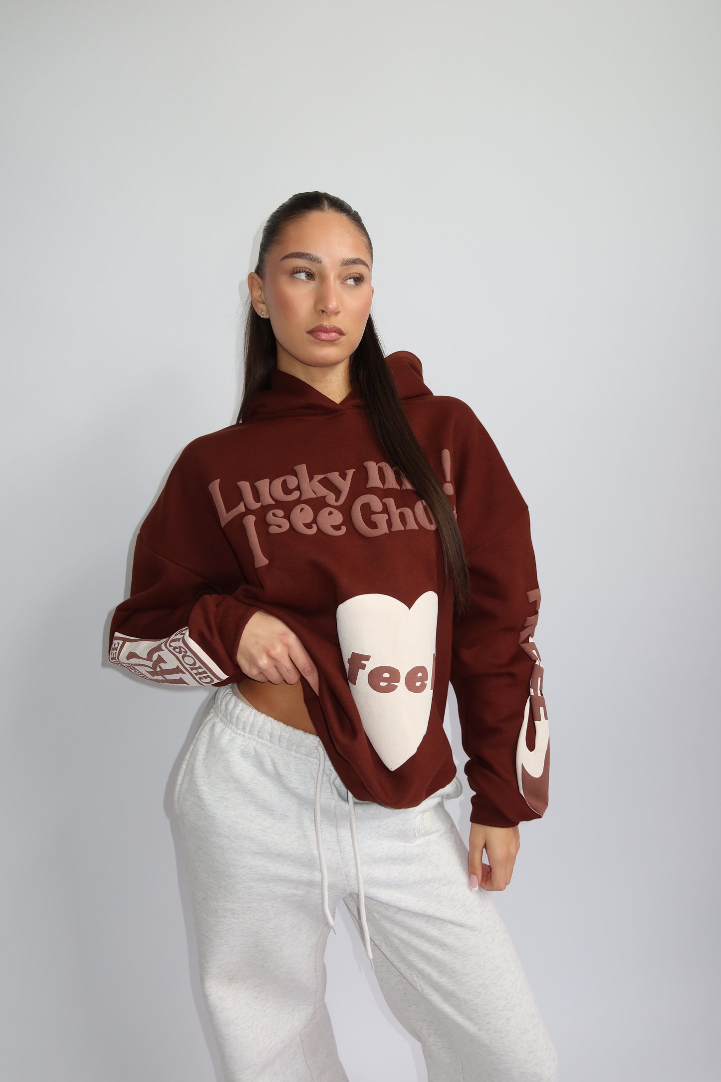 Priority Lucky Me hoodie - Bruin | Fall4me collectie 2.0