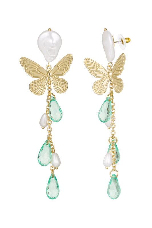 Dames oorbellen met vlinders - Licht blauw| Animal collectie