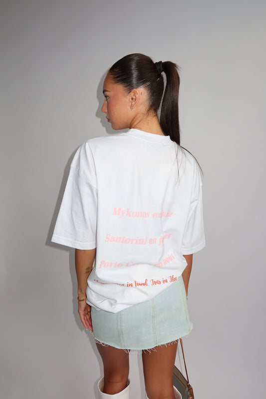 Priority: Ann-Fleur t-shirt dames; Santorini Tee - White/ Wit | Tee Time collectie