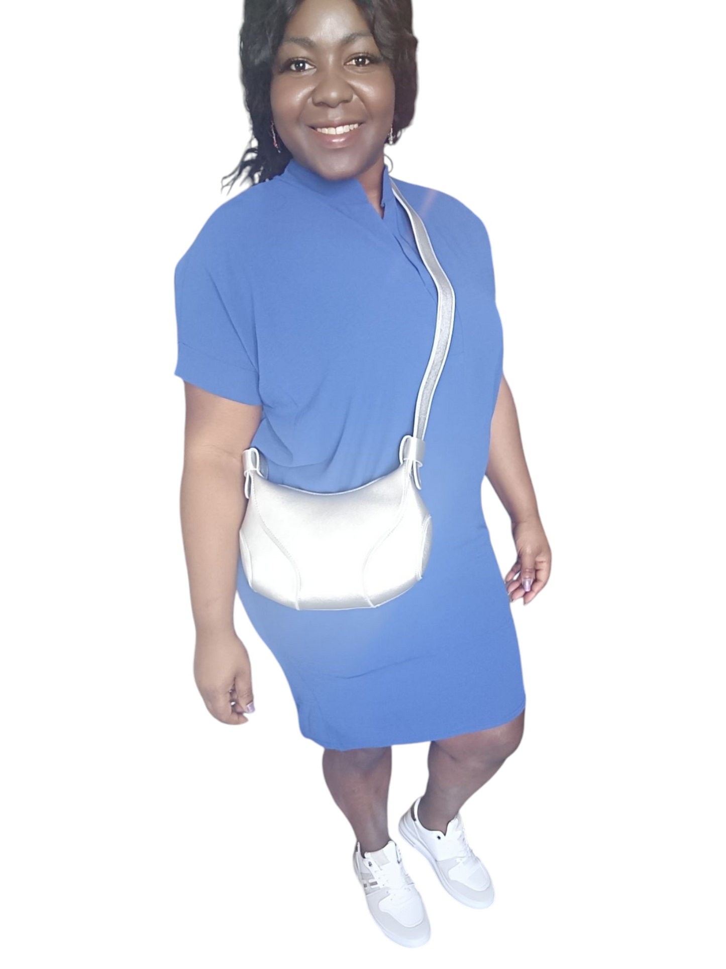 Anna - dames jurk met korte mouwen - Poederroze | Lente & Pastels collectie