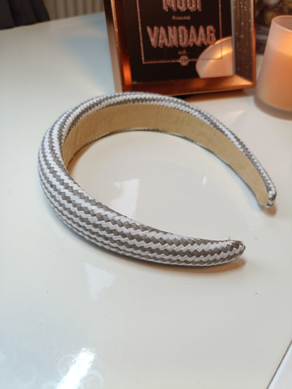 Diadeem haarband dikke dames haarband zigzag - Grijs | Tee Time collectie