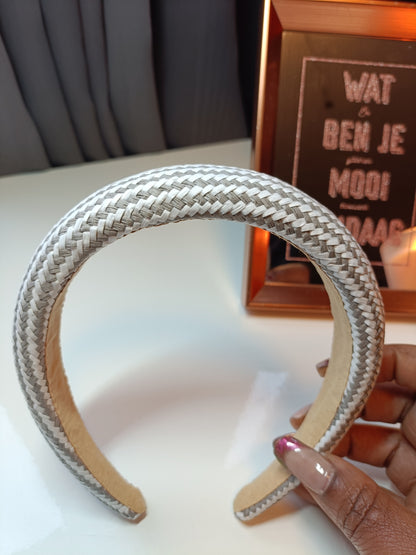 Diadeem haarband dikke dames haarband zigzag - Grijs | Tee Time collectie
