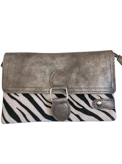 Kleine dames schoudertas/ crossbody zebra print - Taupe | Festival Ready collectie
