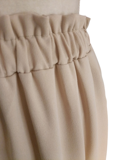 Libby - (Plussize) dames rok met zakken en elastische tailleband - Beige | Rock that Skirt collectie