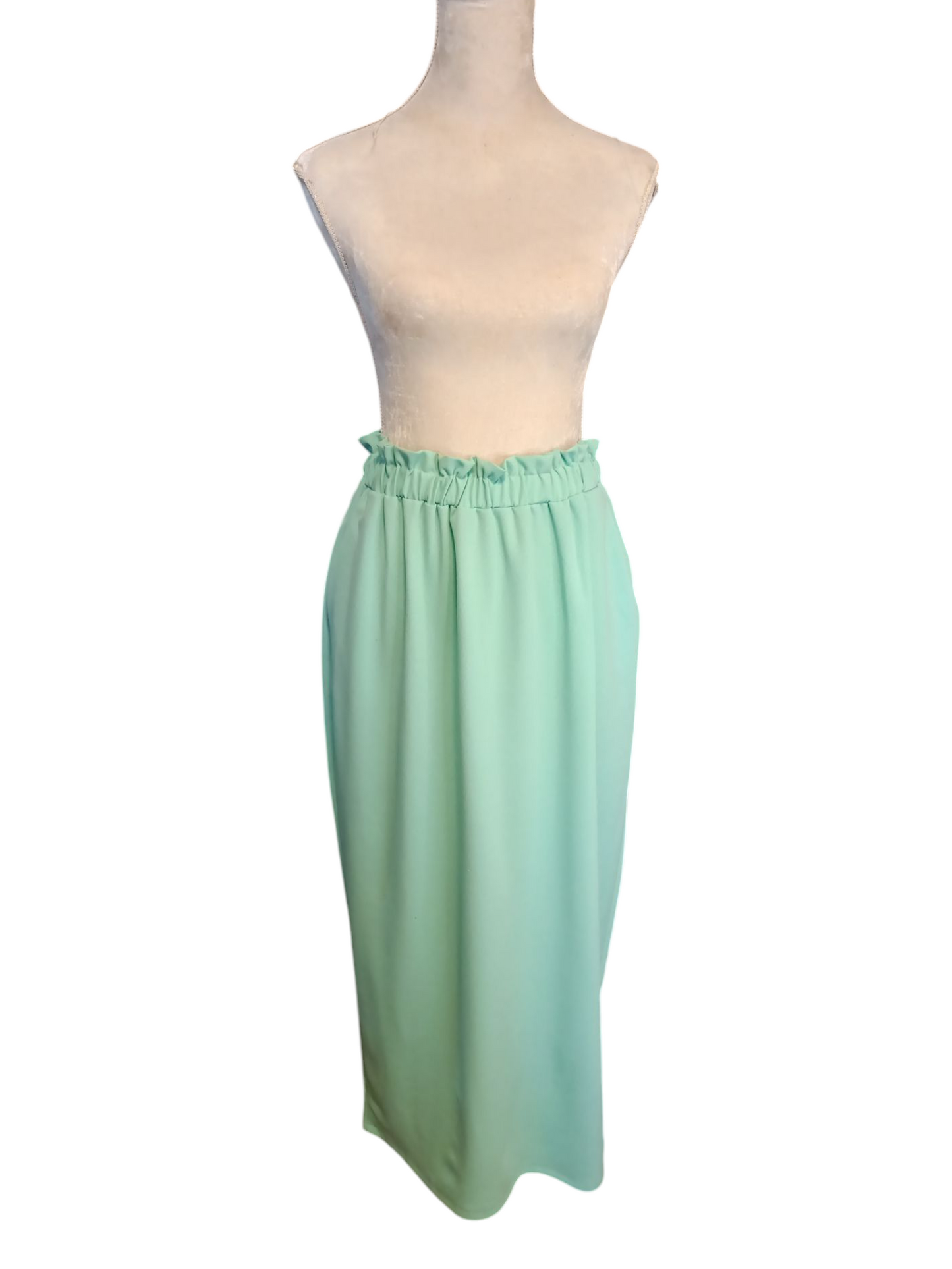 Libby - (Plussize) dames rok met zakken en elastische tailleband - Mintgroen | Rock that Skirt collectie