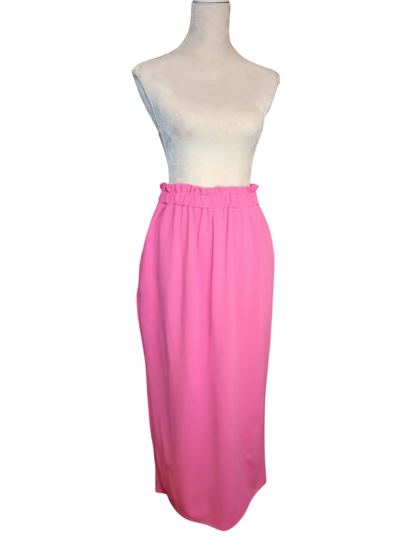Libby - (Plussize) dames rok met zakken en elastische tailleband - Fuchsia roze | Rock that Skirt collectie