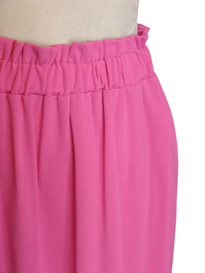 Libby - (Plussize) dames rok met zakken en elastische tailleband - Fuchsia roze | Rock that Skirt collectie