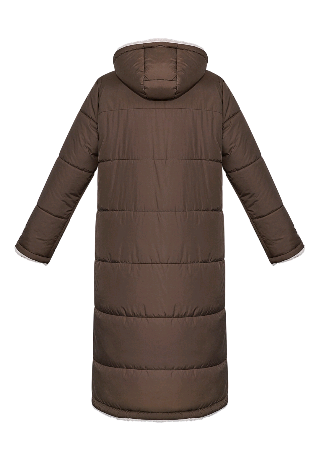 Lange gewatteerde jas dames/ puffer jas dames - Bruin | Fall4Me collectie