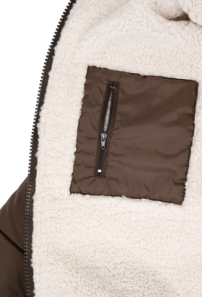 Lange gewatteerde jas dames/ puffer jas dames - Bruin | Fall4Me collectie