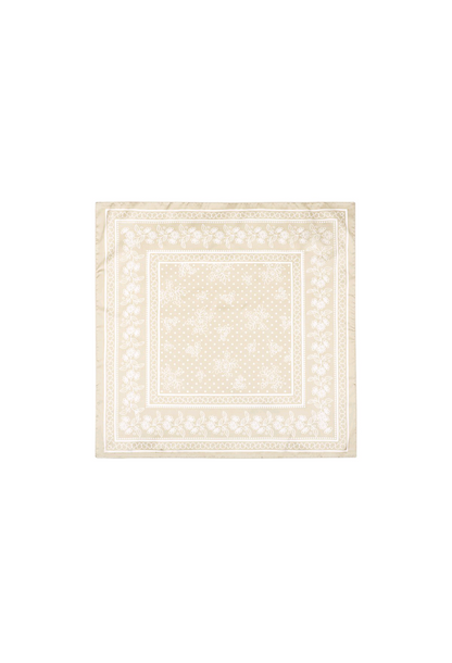Nek sjaaltje dames bloemen en subtiele stippen - Beige/ Licht camel