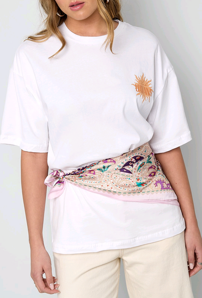 Nek sjaaltje dames Flowery Paisley - Lichtroze