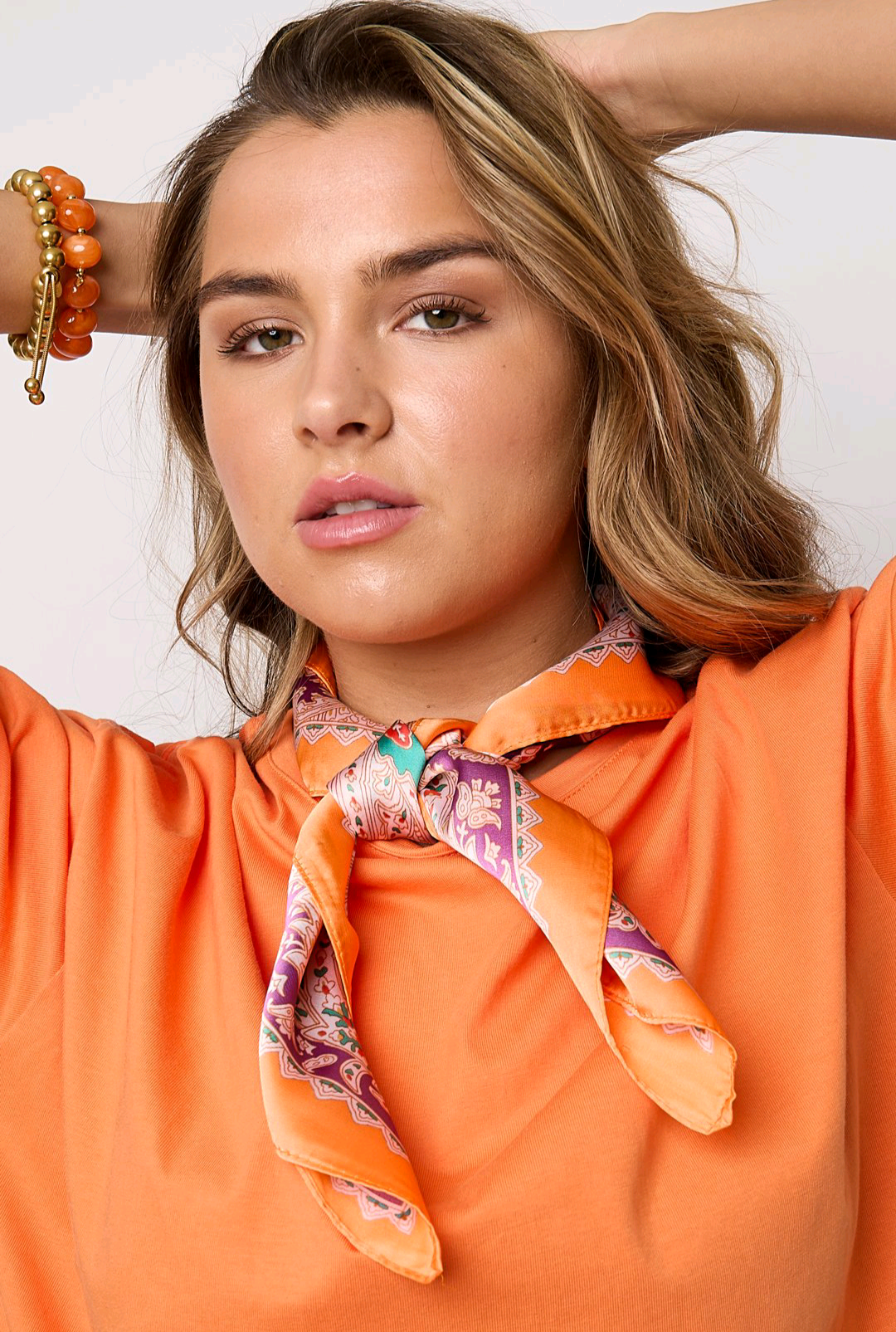 Nek sjaaltje dames Flowery Paisley - Oranje