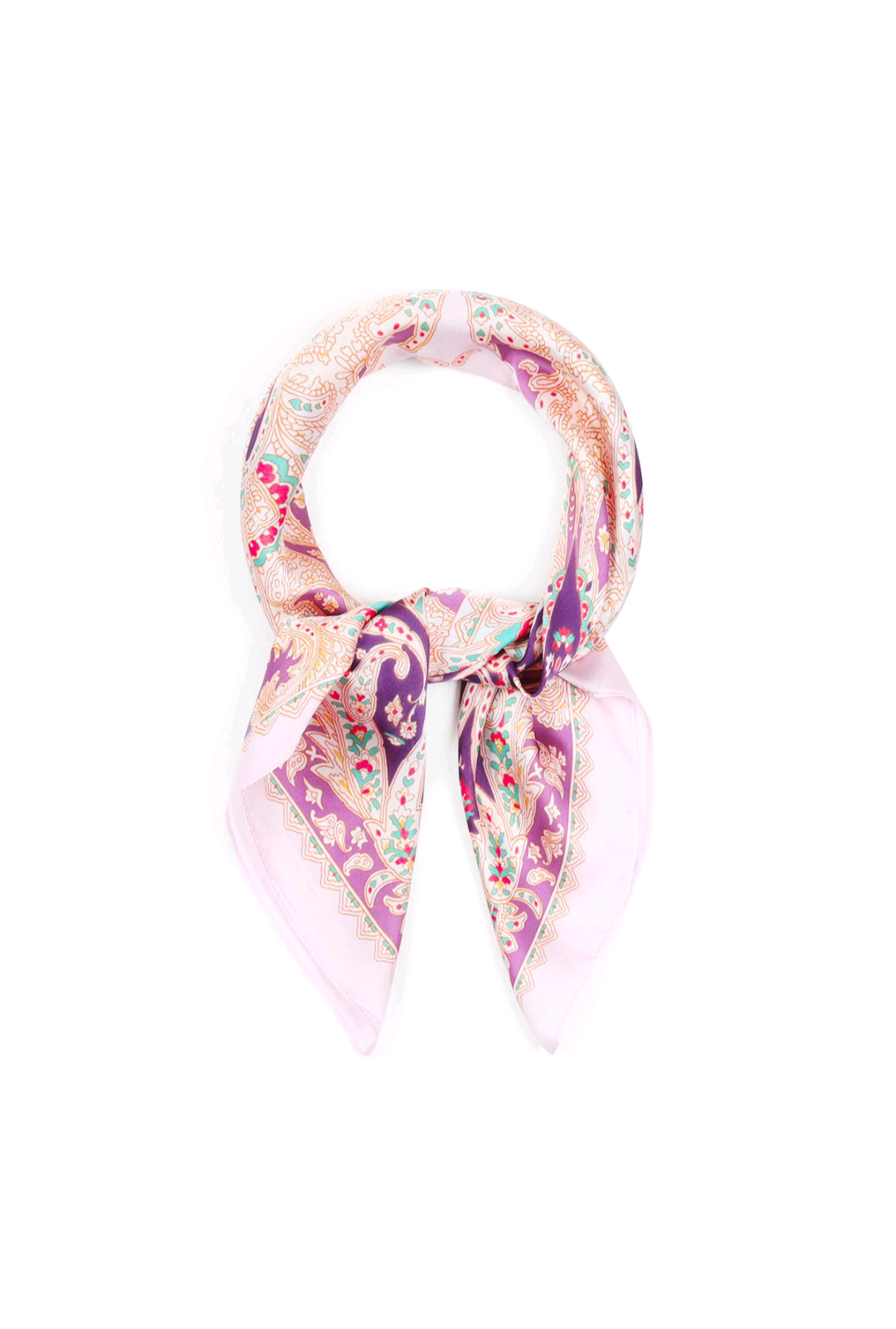 Nek sjaaltje dames Flowery Paisley - Lichtroze