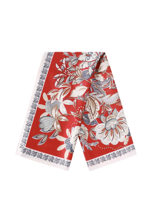 Nek sjaaltje dames herfstbloemen - Rood