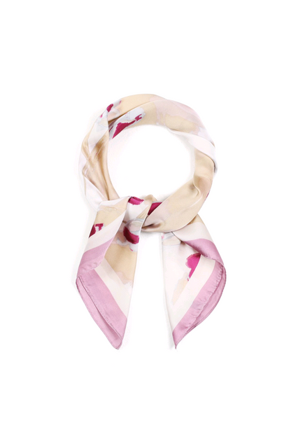 Nek sjaaltje dames; Buy Me Flowers - Beige/ Fuchsia