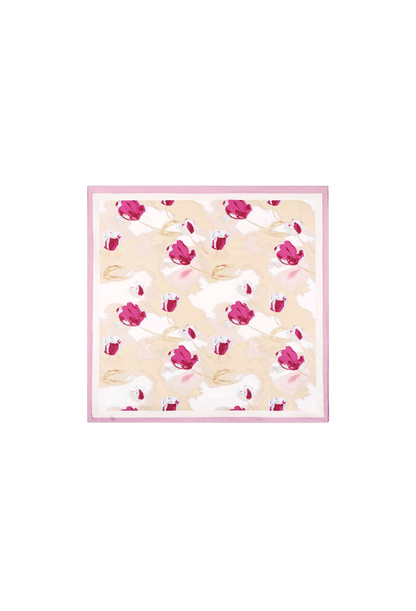 Nek sjaaltje dames; Buy Me Flowers - Beige/ Fuchsia