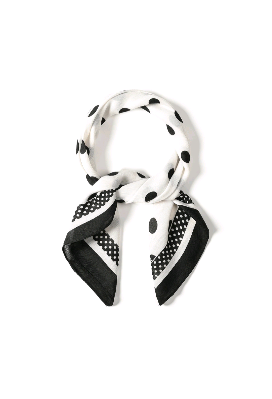 Nek sjaaltje dames Double polka dots - Wit/ Zwart